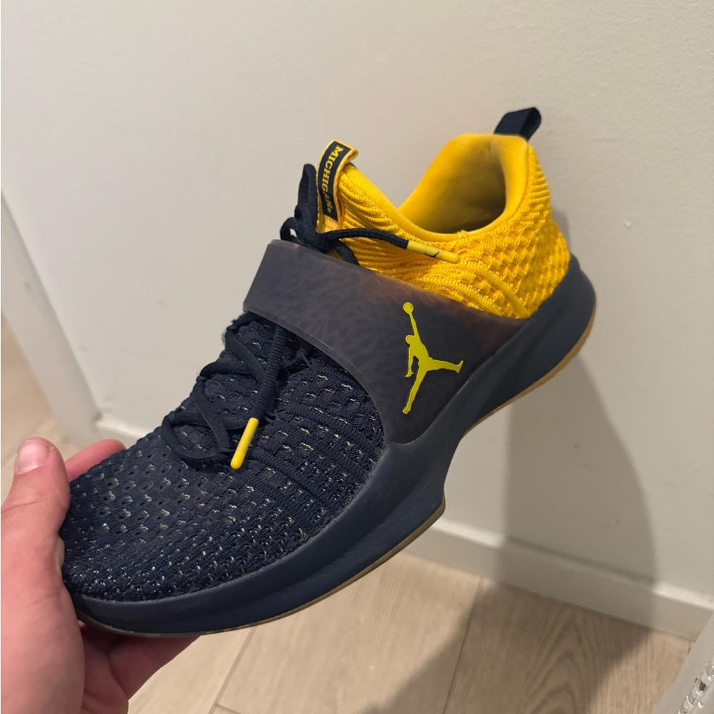 Jordan Black and Yellow Sneakers